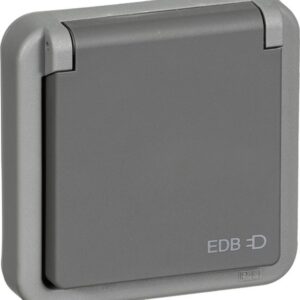 LK OPUS 74 Industri stikkontakt EDB 2-pol med jord 1 modul, mørkegrå