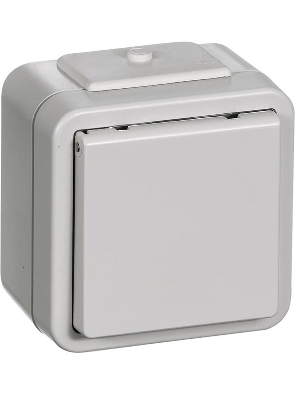 LK OPUS 73 stikkontakt IP44, lysegrå